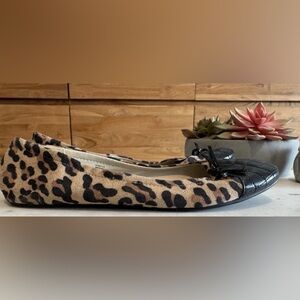 Old Navy Leopard Print Flats with Black Cap Toe Size 9